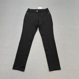 NEW Movetes Eliza Pants Women's 0 Black Stretch Tapered Leg Slim Fit Athletic
